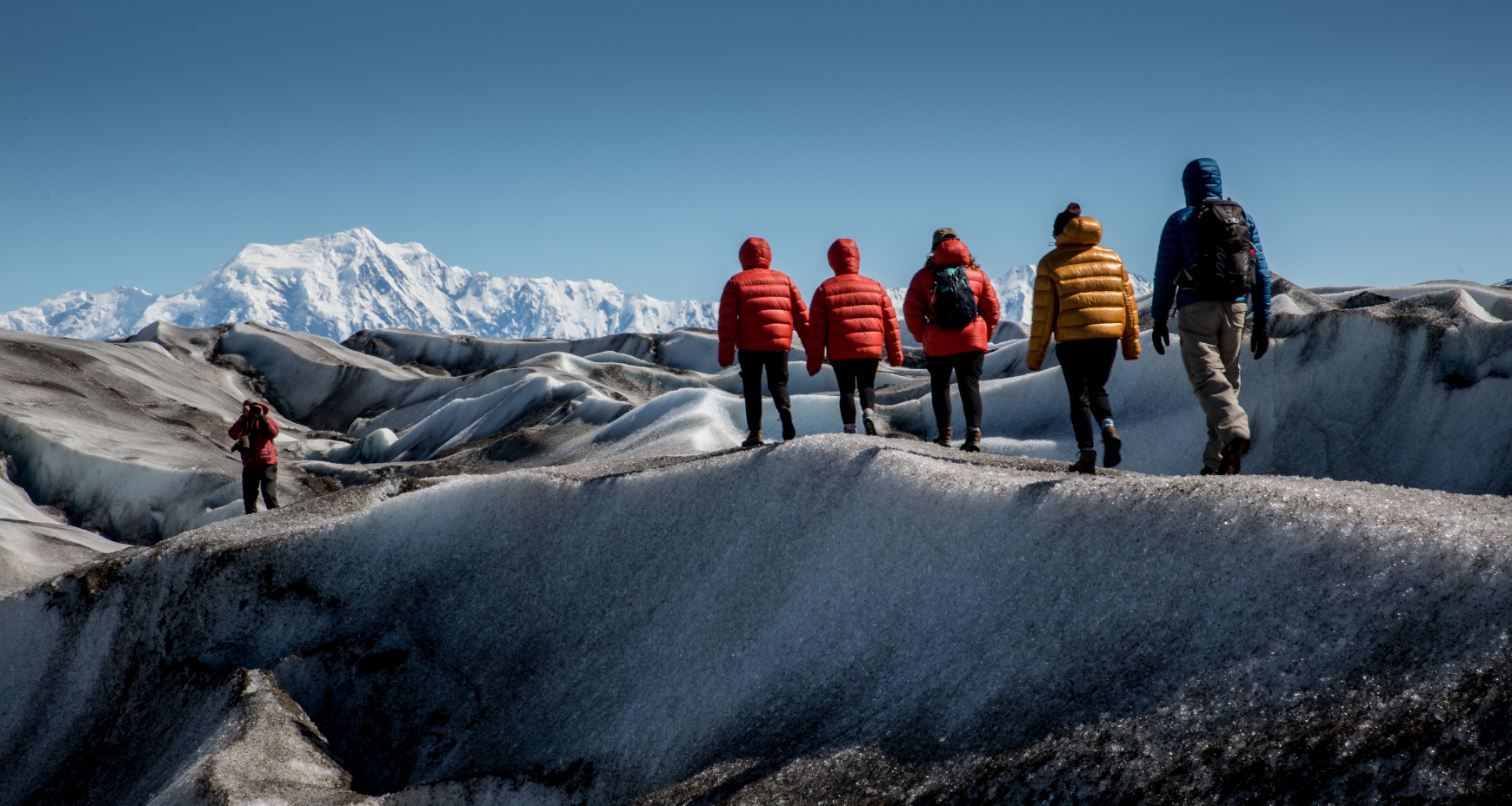 Hiking Across A Glacier