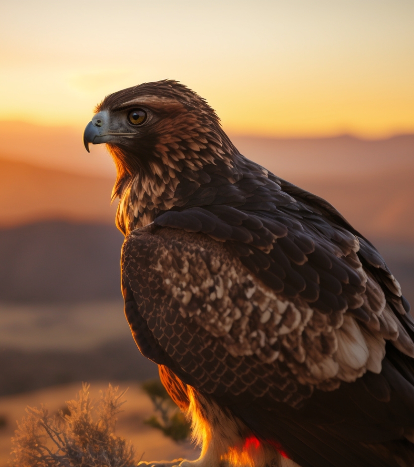 Close Up Red-Tailed Hawk