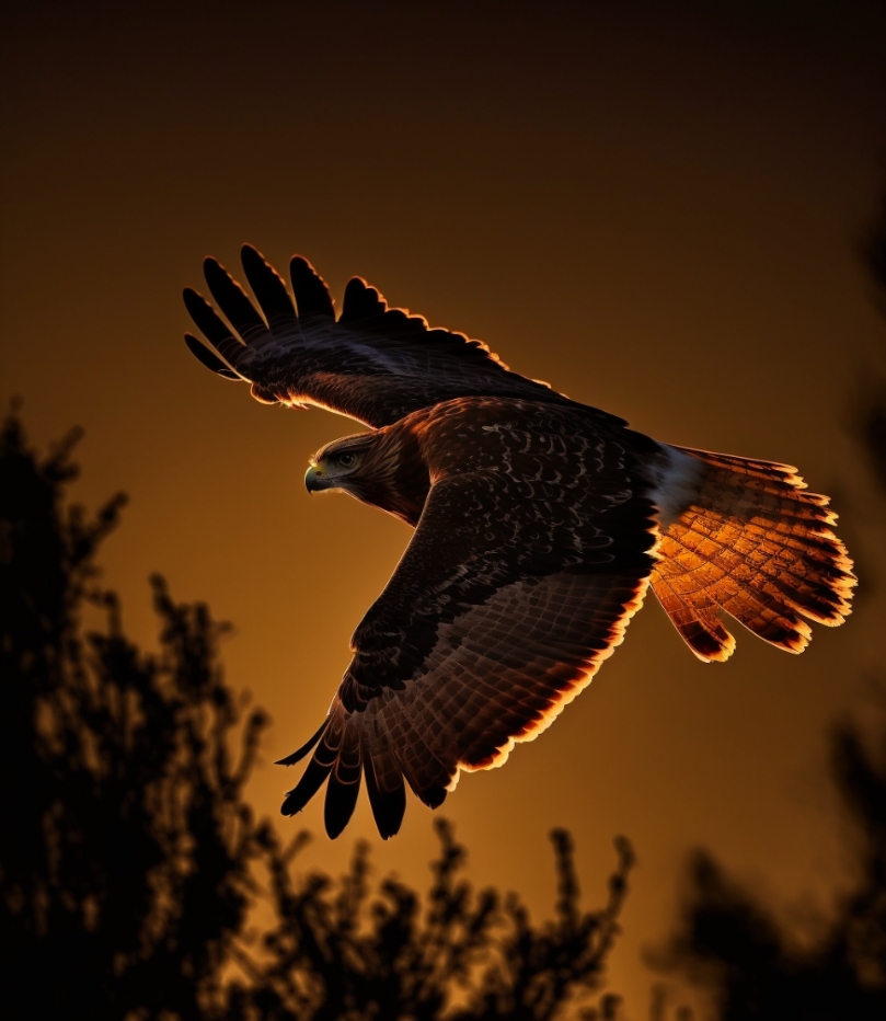 Red-Tailed Hawkin Flight