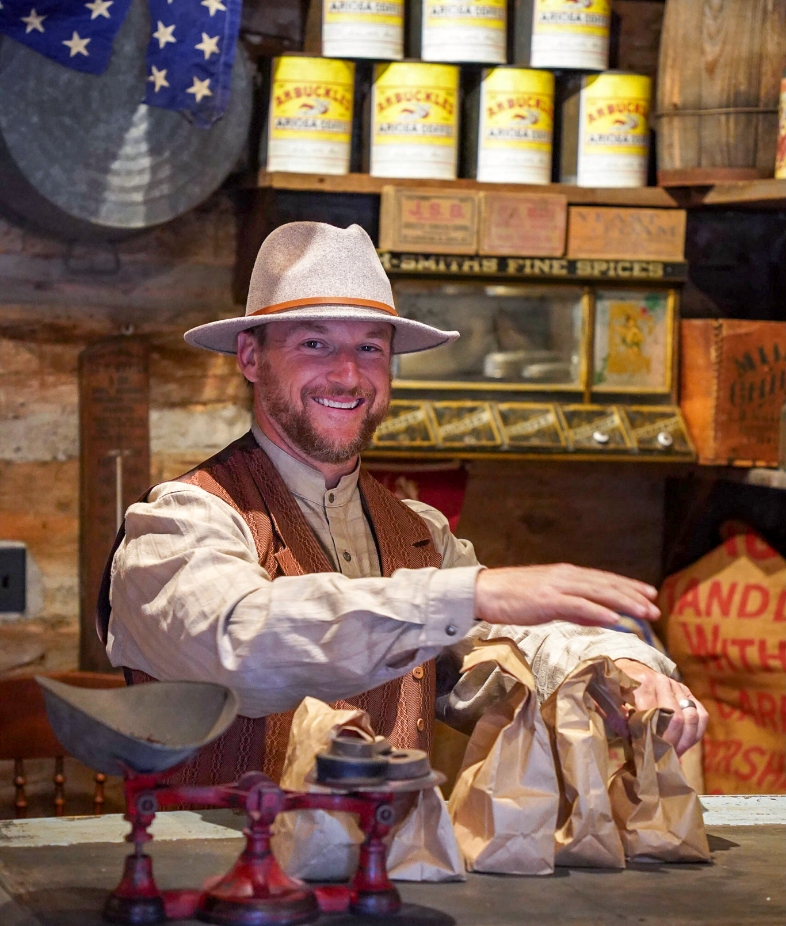 Andrew Selling His Wears At A West World Event