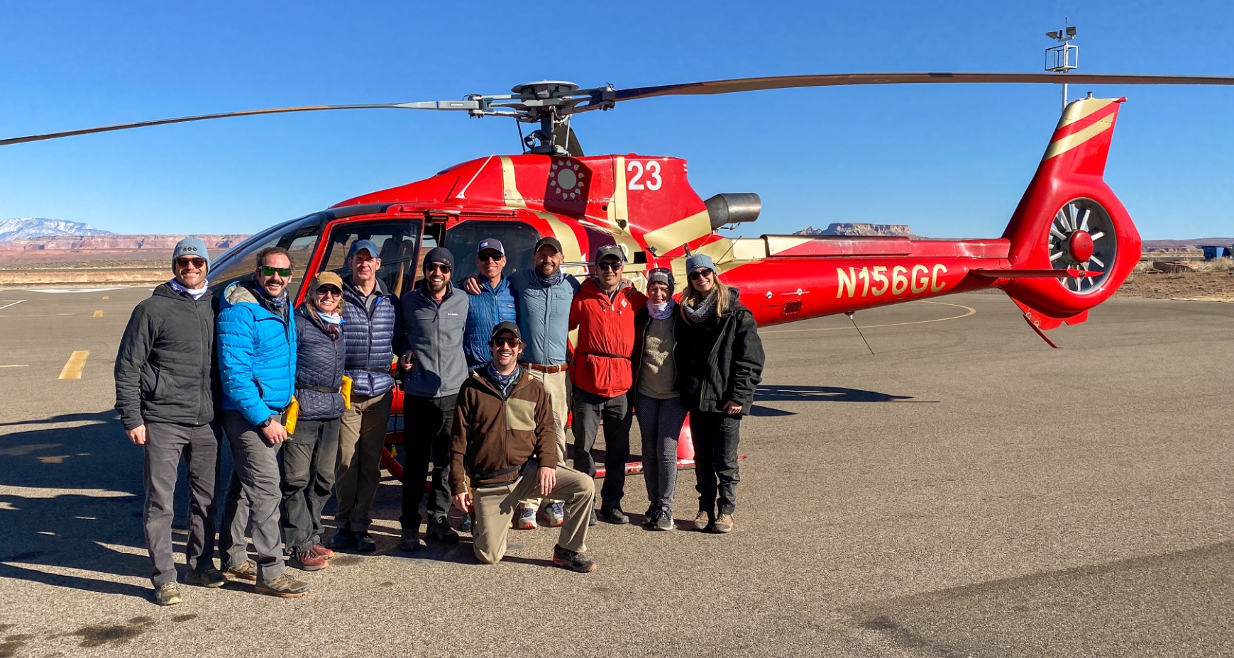The Team Excited To Experience A Tower Butte Landing Together A Major Client Favorite