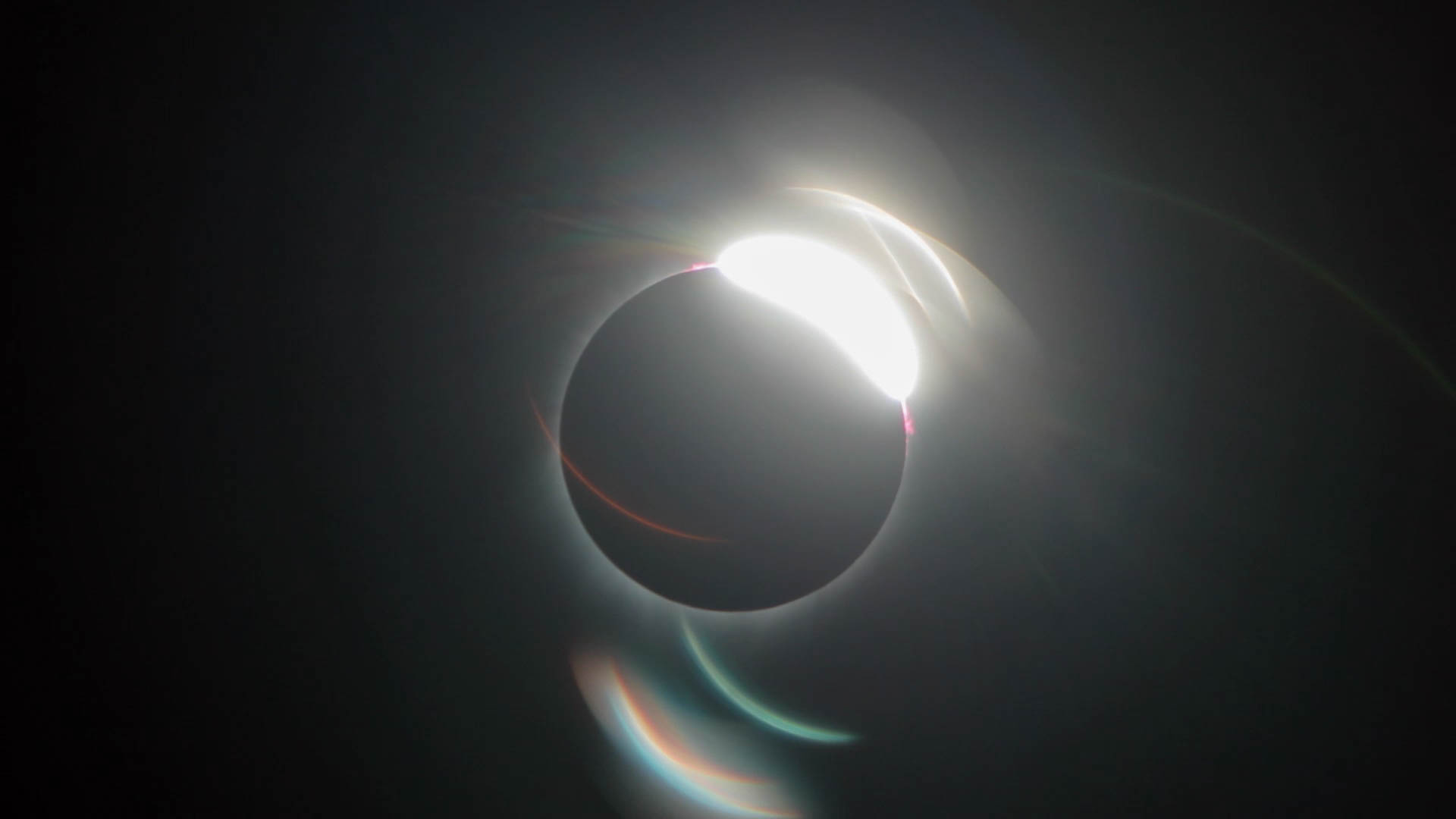 A total solar eclipse as seen in Yellowstone.