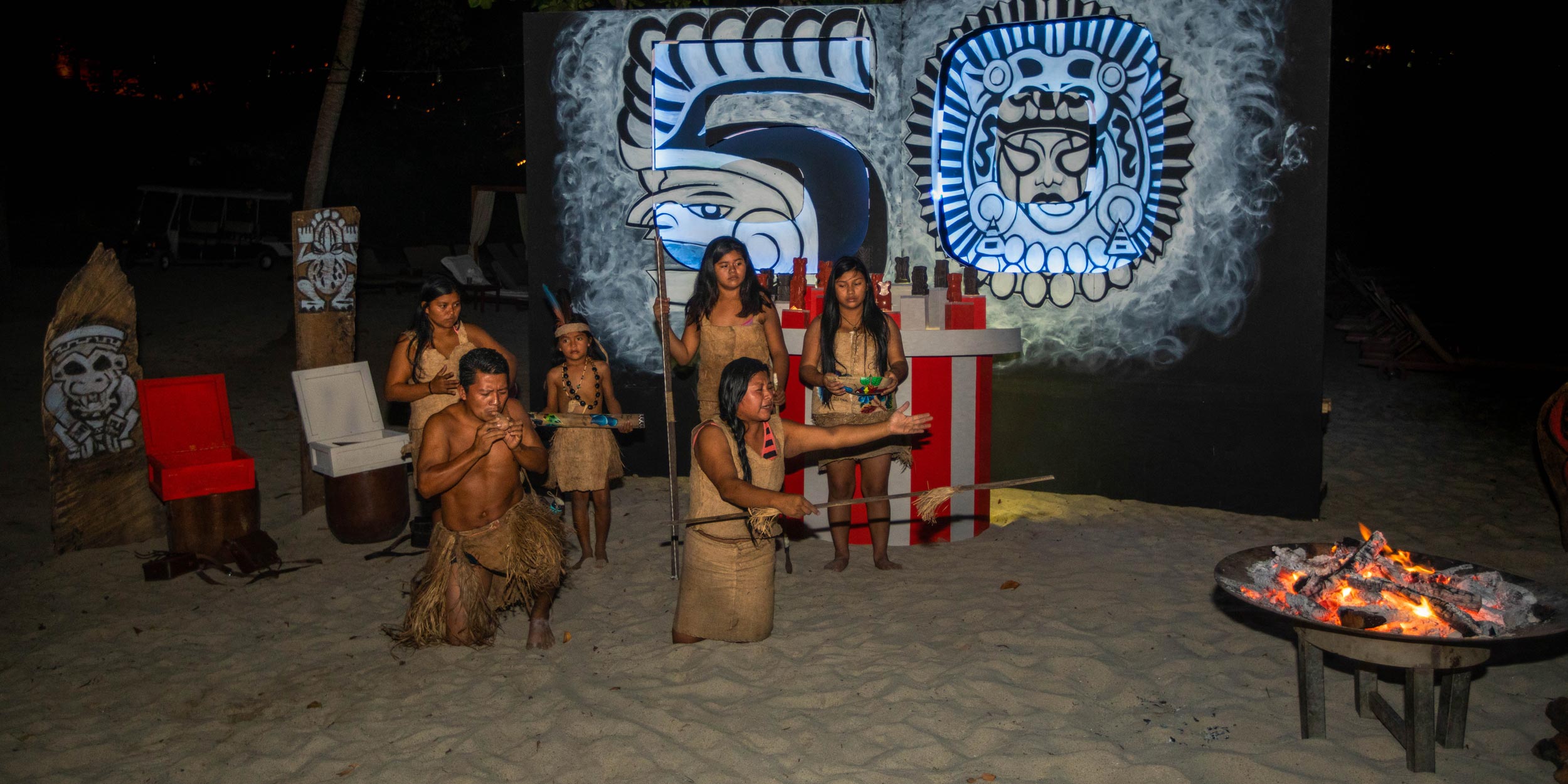 - EXP Journeys A local tribe blesses a ceremony for a birthday celebration on the beach in Mexico.